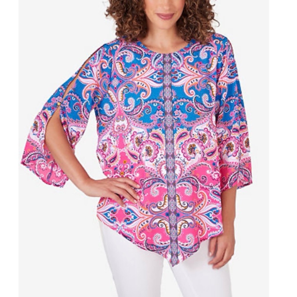 🌻 Rubi Rd. Women's Paisley Print Blouse 1X